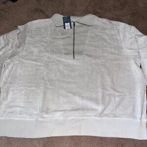 NWT Womens Ivory colored 1/2 Zip sweatshirt pullover sz 4x